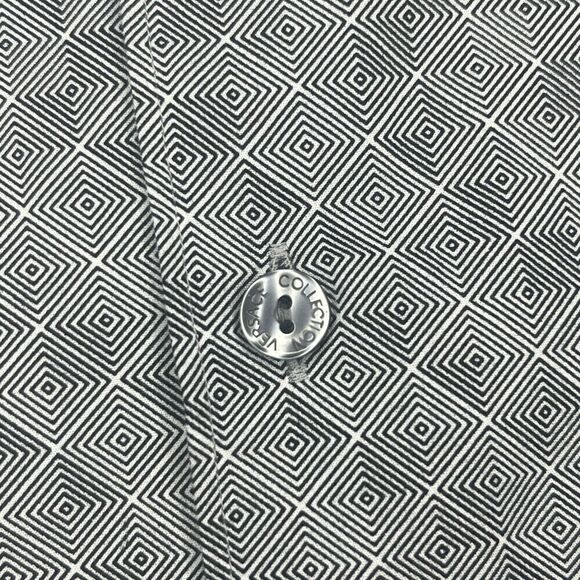 Versace Collection”Trend" Black/white Geometric print Long Sleeve dress sz 45 - Picture 5 of 10